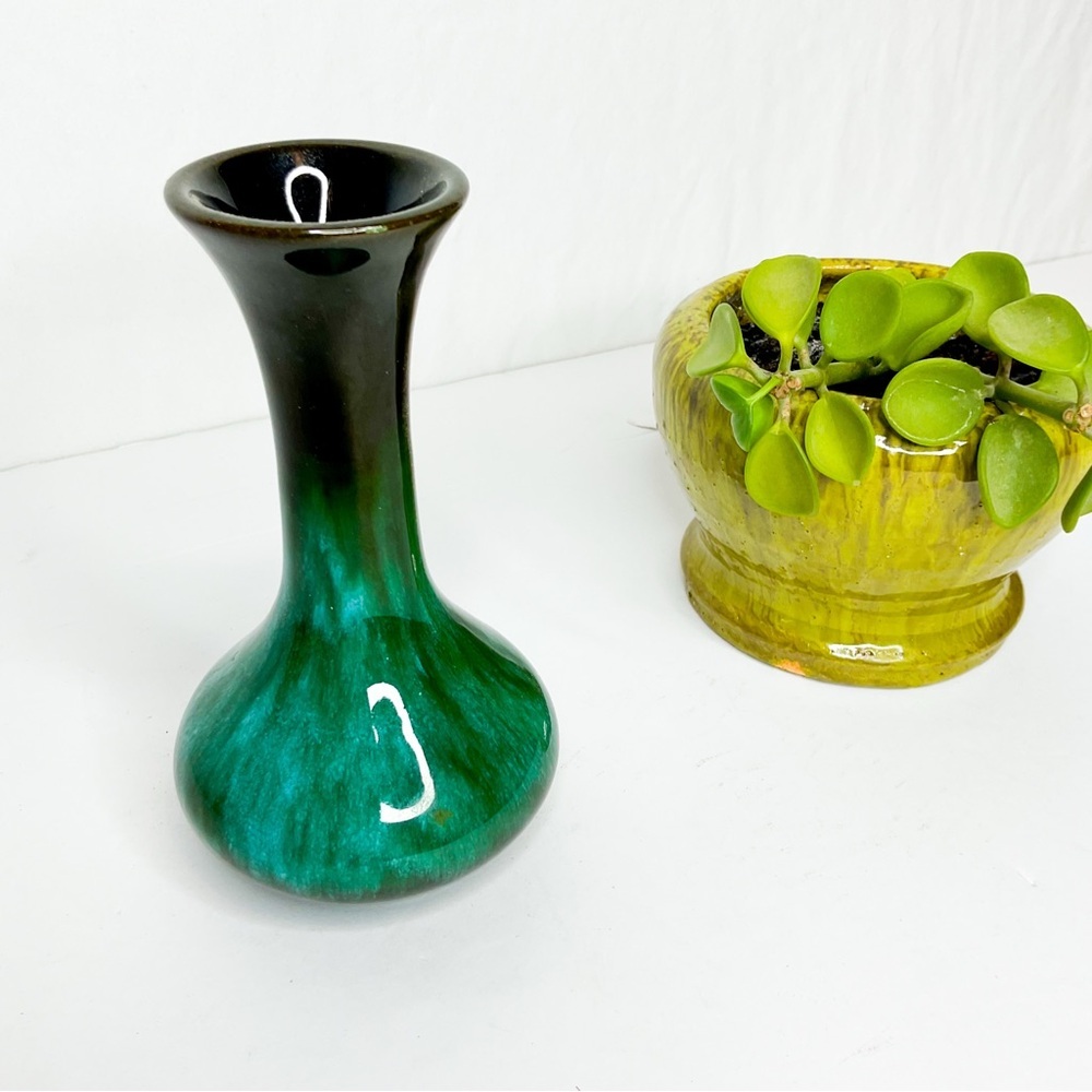 BLUE MOUNTAIN Pottery Turquoise Drip Glaze Vase | Canadian Art Pottery